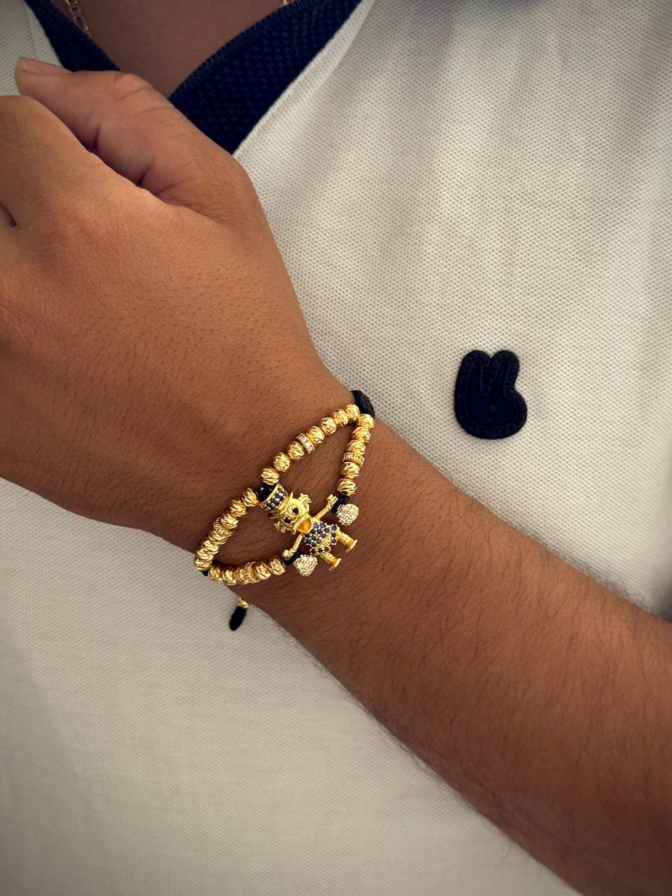 Pulsera Tío Rico Luxury Doble Carril En Oro Laminado 18K