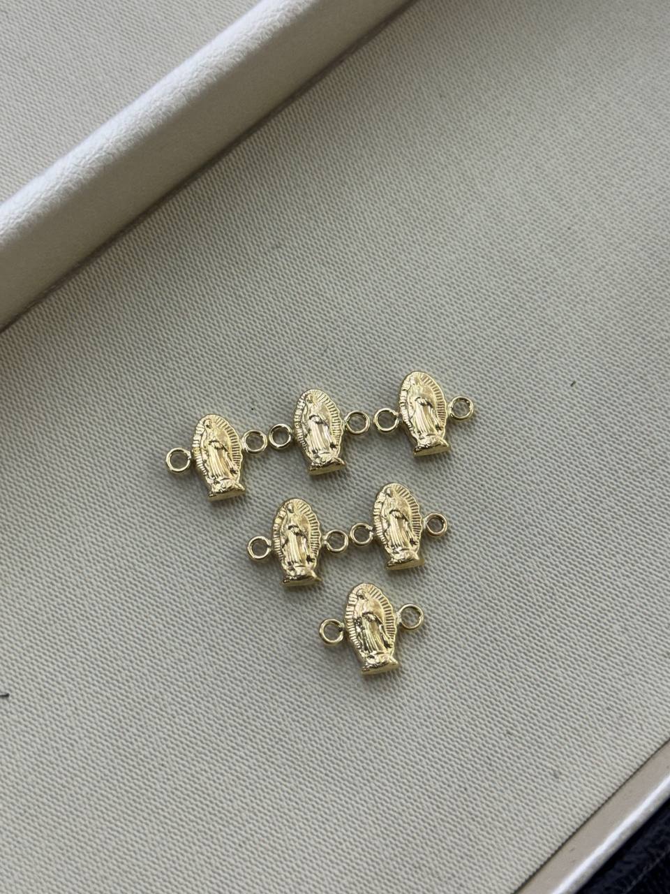 Herraje Mini Virgen Guadalupe En Oro Laminado 18K