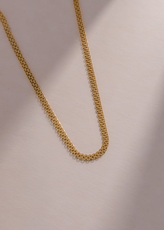 Cadena Tejido Chino En Oro Laminado 18k