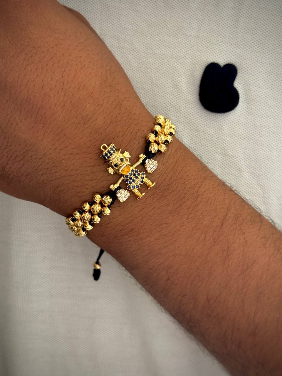 Pulsera Tío Rico Luxury Triple Carril En Oro Laminado 18K