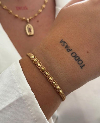 Pulsera Destellos En Oro Laminado 18K