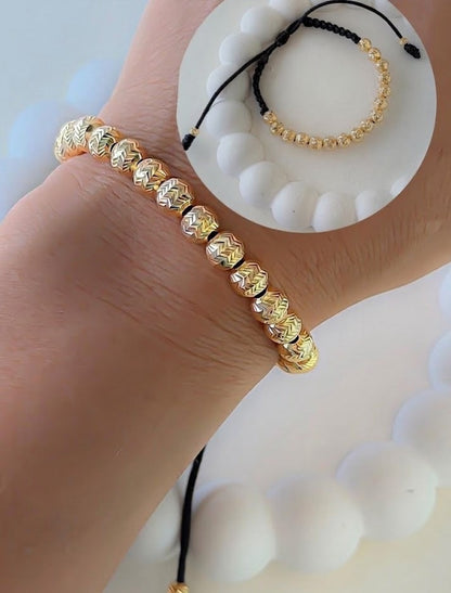 Pulsera Diamantado Zigzag En Oro Laminado 18K