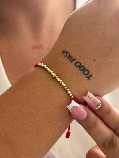 Pulsera Rondel En Oro Laminado 18K