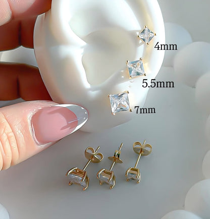 Topos Circón En Oro Laminado 18K