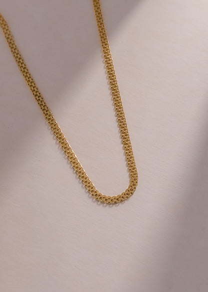 Cadena Tejido Chino En Oro Laminado 18k