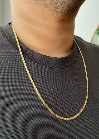 Cadena Tejido Chino En Oro Laminado 18k