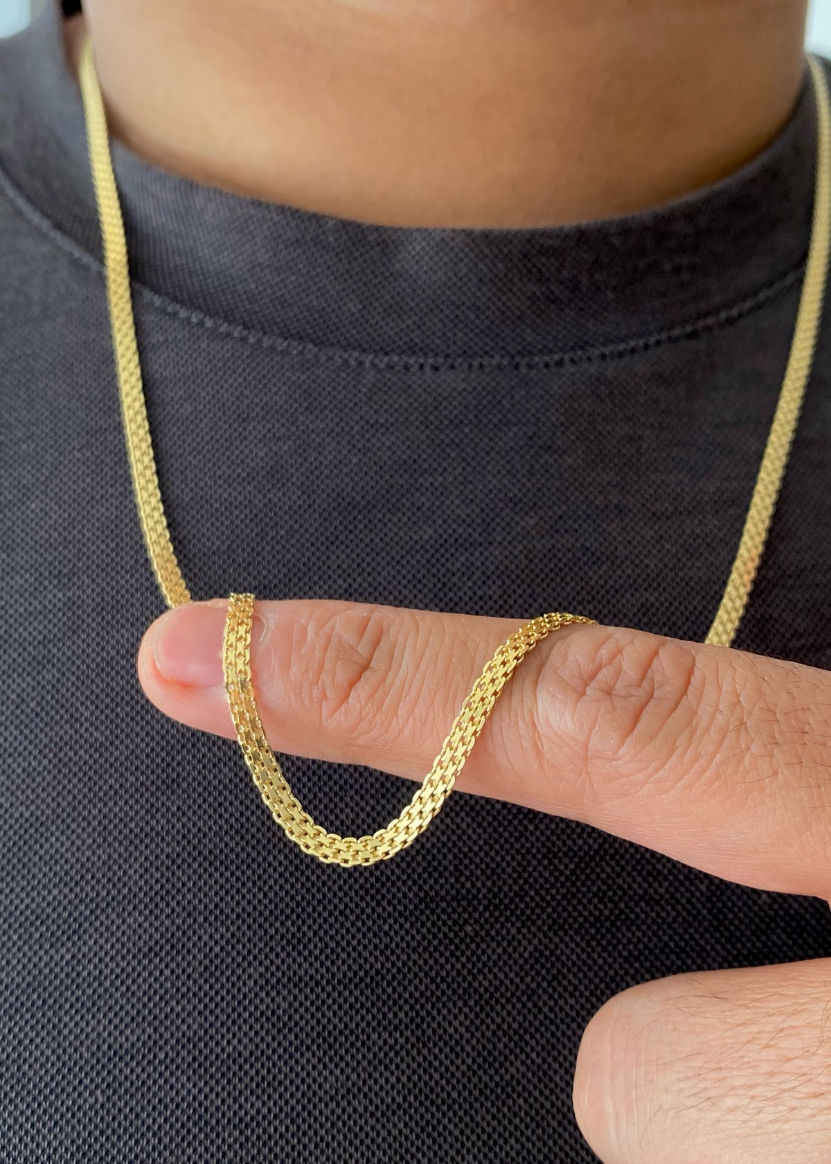 Cadena Tejido Chino En Oro Laminado 18k