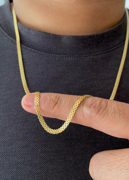 Cadena Tejido Chino En Oro Laminado 18k